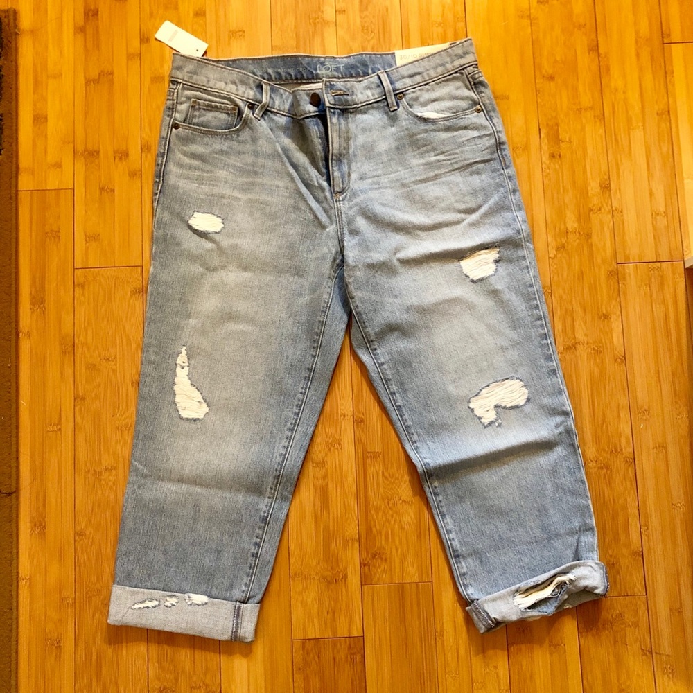NWT Loft Relaxed Straight Crop Jeans sz 10